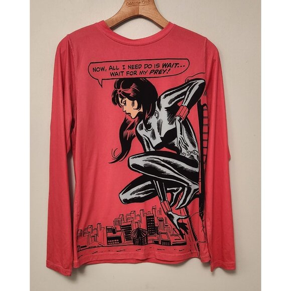 Marvel Black Widow Shirt "Wait For My Prey" Long Sleeve Polyester Large - Picture 2 of 9